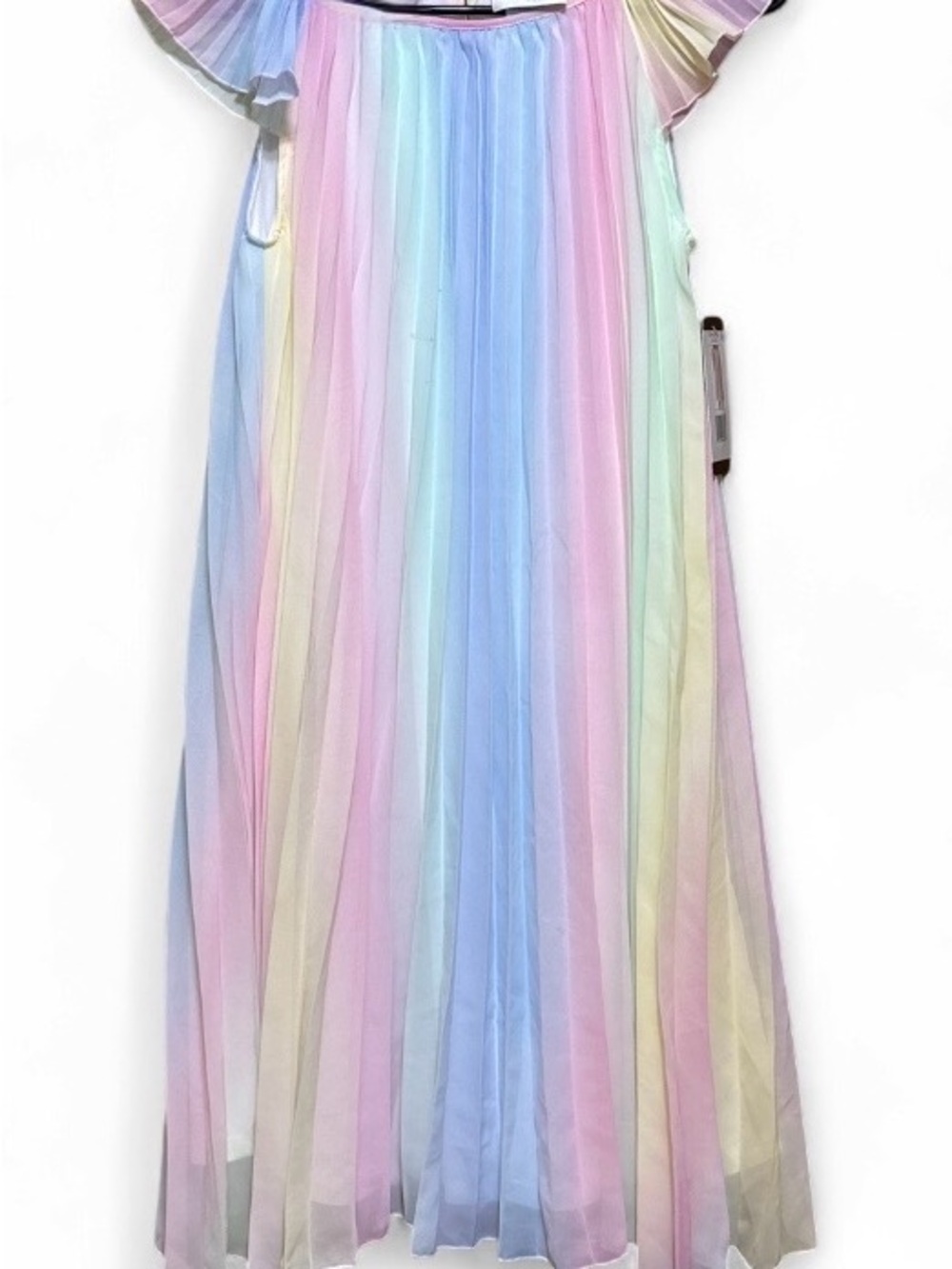 NWT Rare Editions Girls XL 16 Rainbow Pastel Pleated Midi Dress | Unicorn Ombre